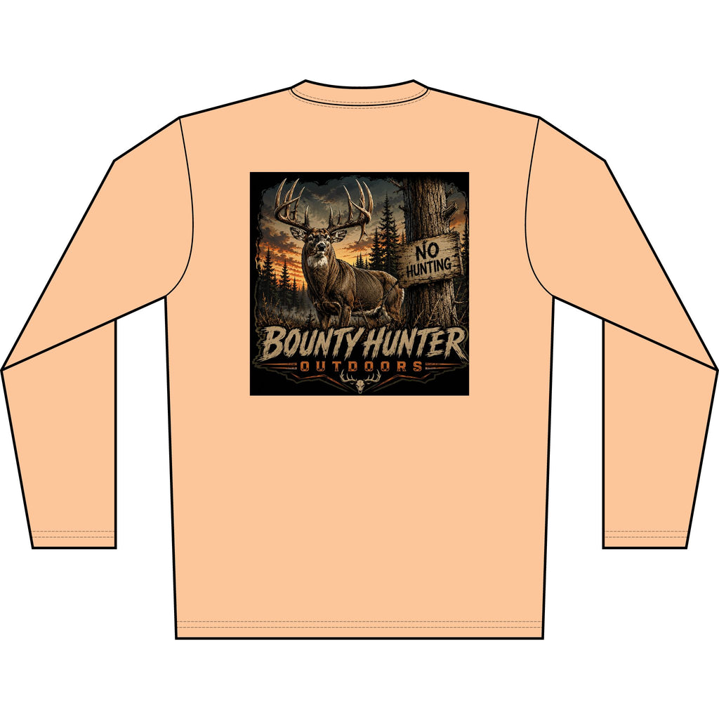 Bounty Hunter Outdoors Men's Long Sleeve Shirt — Deer Hunting Graphic 'No Hunting' Design