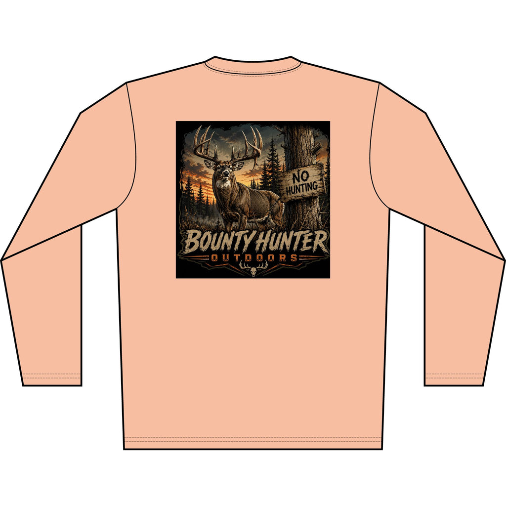 Bounty Hunter Outdoors Men's Long Sleeve Shirt — Deer Hunting Graphic 'No Hunting' Design