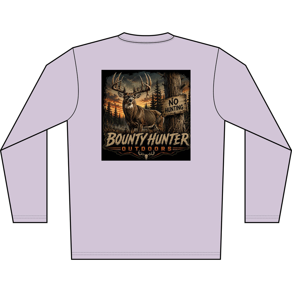 Bounty Hunter Outdoors Men's Long Sleeve Shirt — Deer Hunting Graphic 'No Hunting' Design