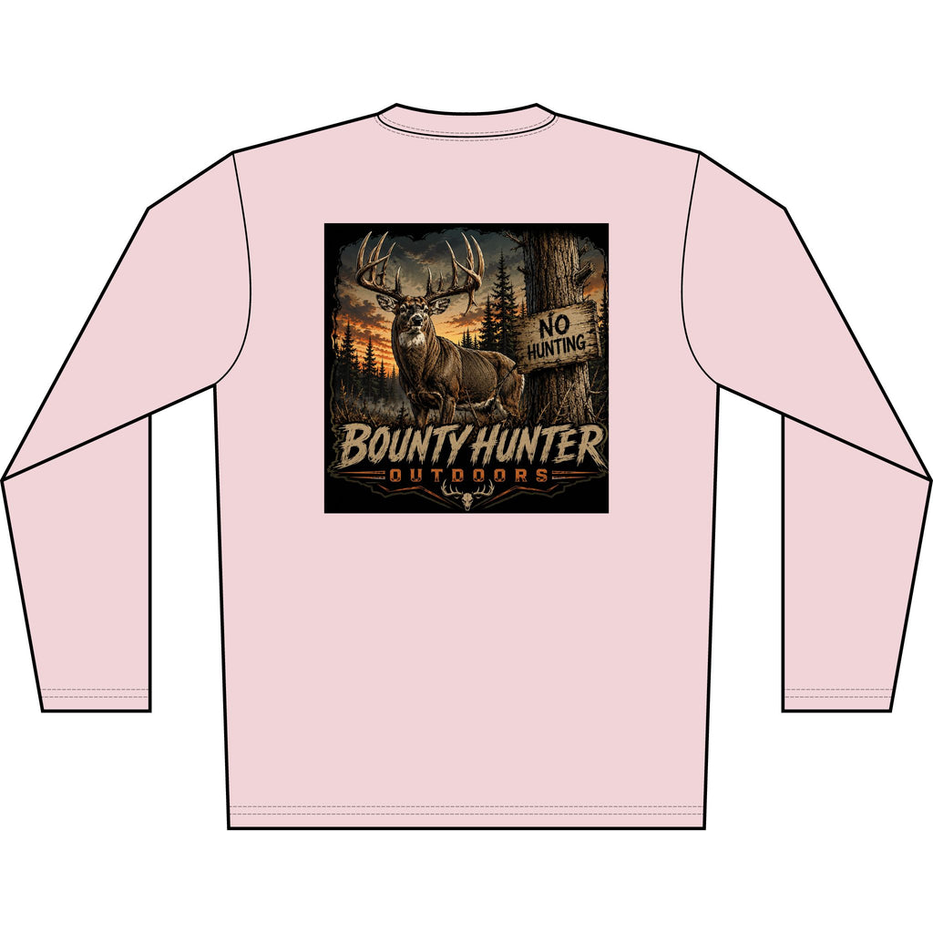 Bounty Hunter Outdoors Men's Long Sleeve Shirt — Deer Hunting Graphic 'No Hunting' Design
