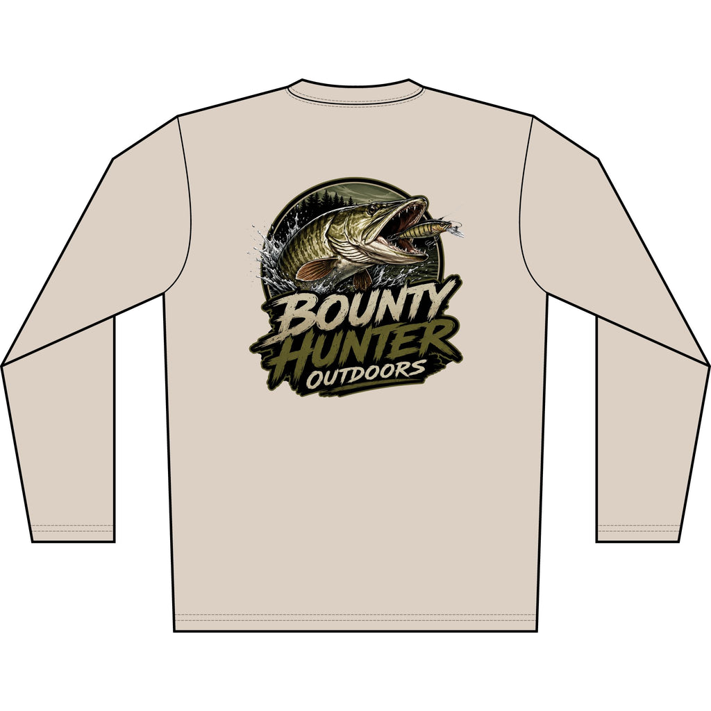 Bounty Hunter Outdoors Long Sleeve Shirt — Men's Fishing Solar Performance Tee