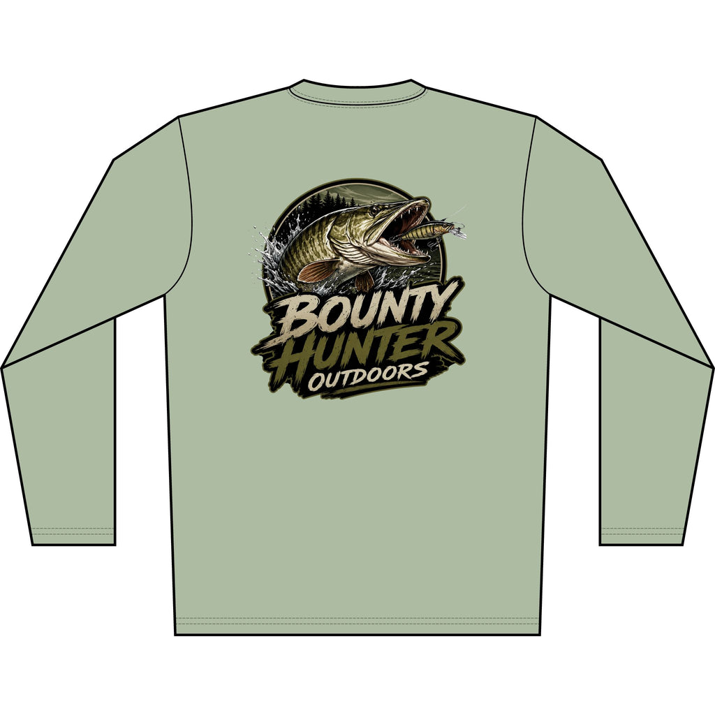 Bounty Hunter Outdoors Long Sleeve Shirt — Men's Fishing Solar Performance Tee