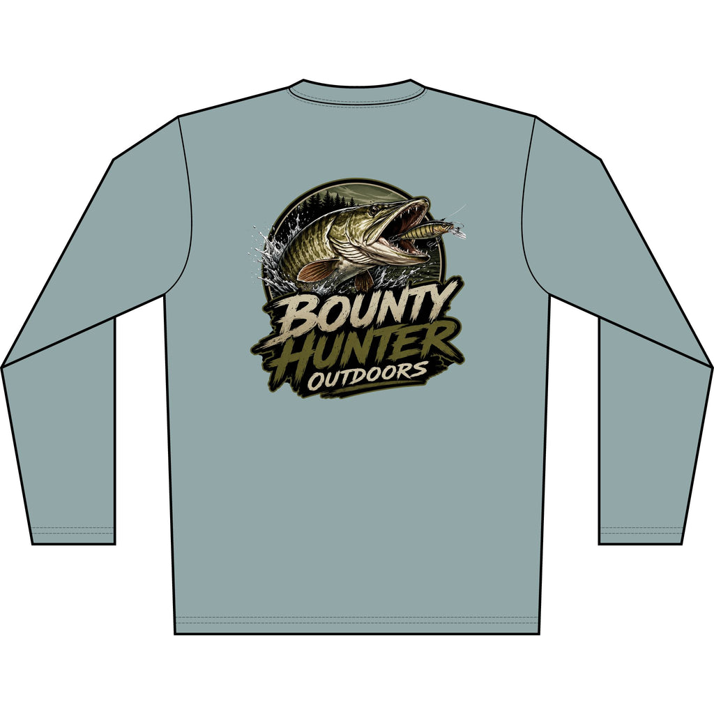 Bounty Hunter Outdoors Long Sleeve Shirt — Men's Fishing Solar Performance Tee