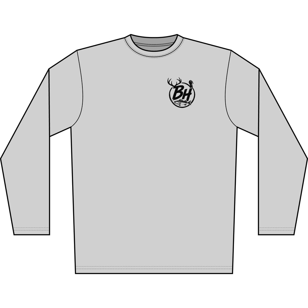 Bounty Hunter Outdoors Long Sleeve Shirt — Hunting Skull & Antlers Graphic