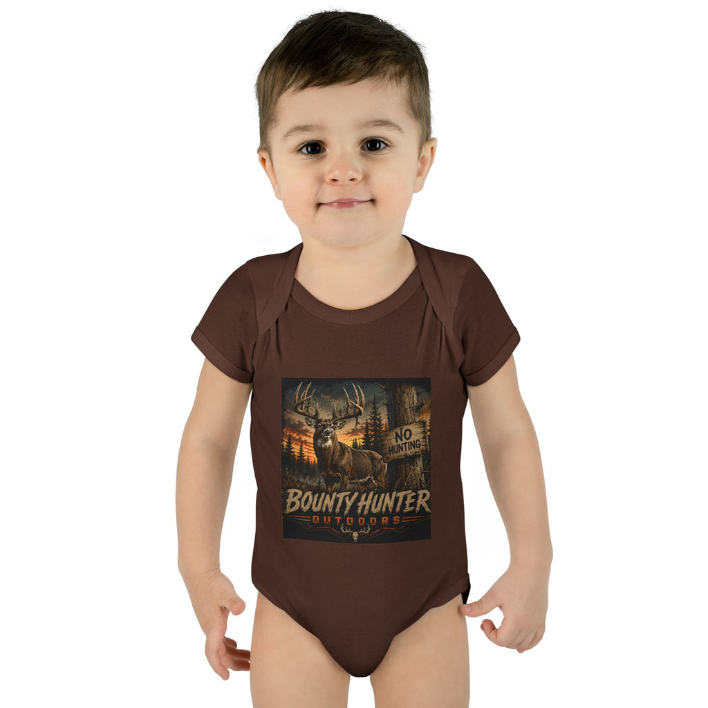 Bounty Hunter Outdoor Infant Bodysuit – Rustic Deer Hunting Graphic