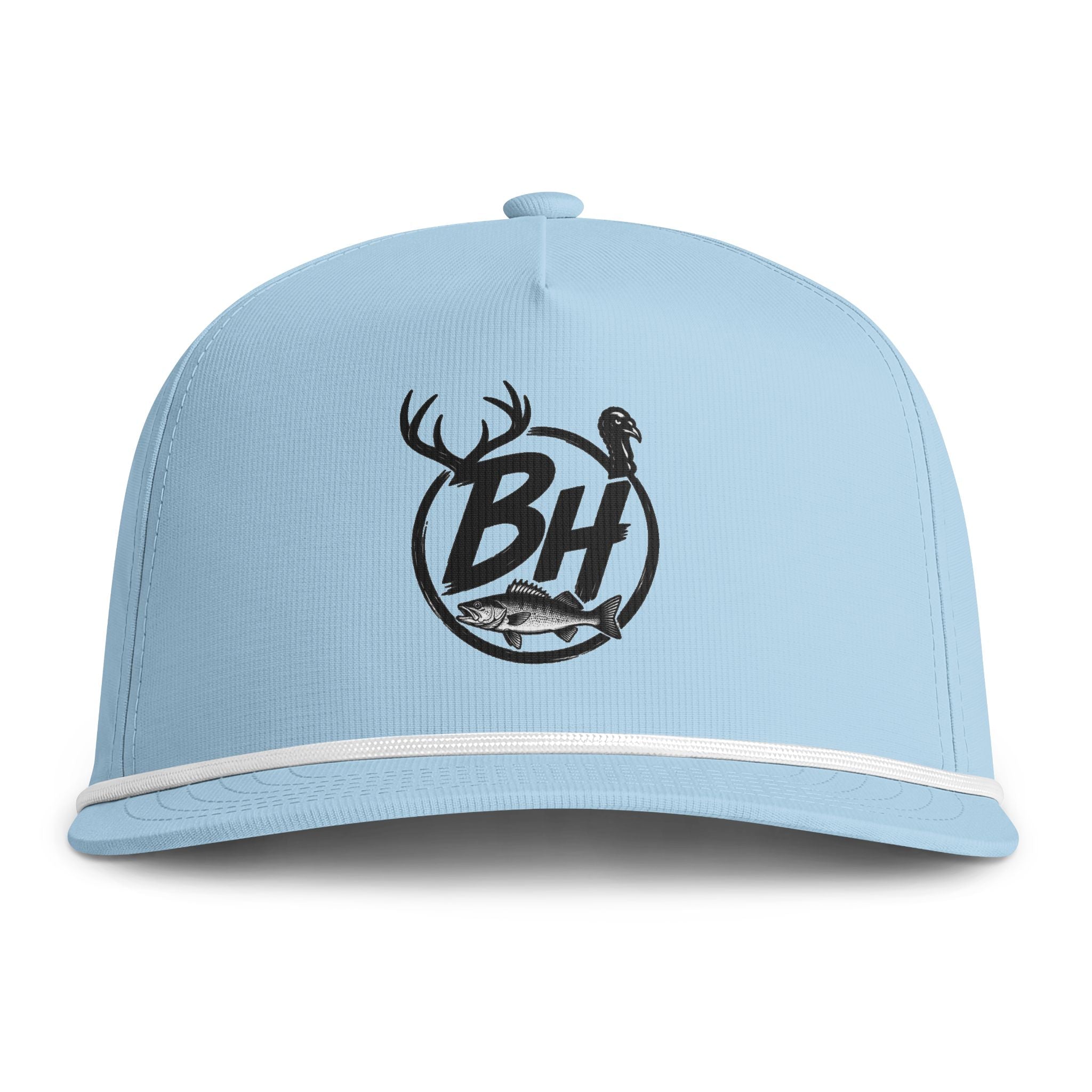 Sunwashed Rope Cap — BH Outdoor Logo Fishing & Hunting Trucker Hat
