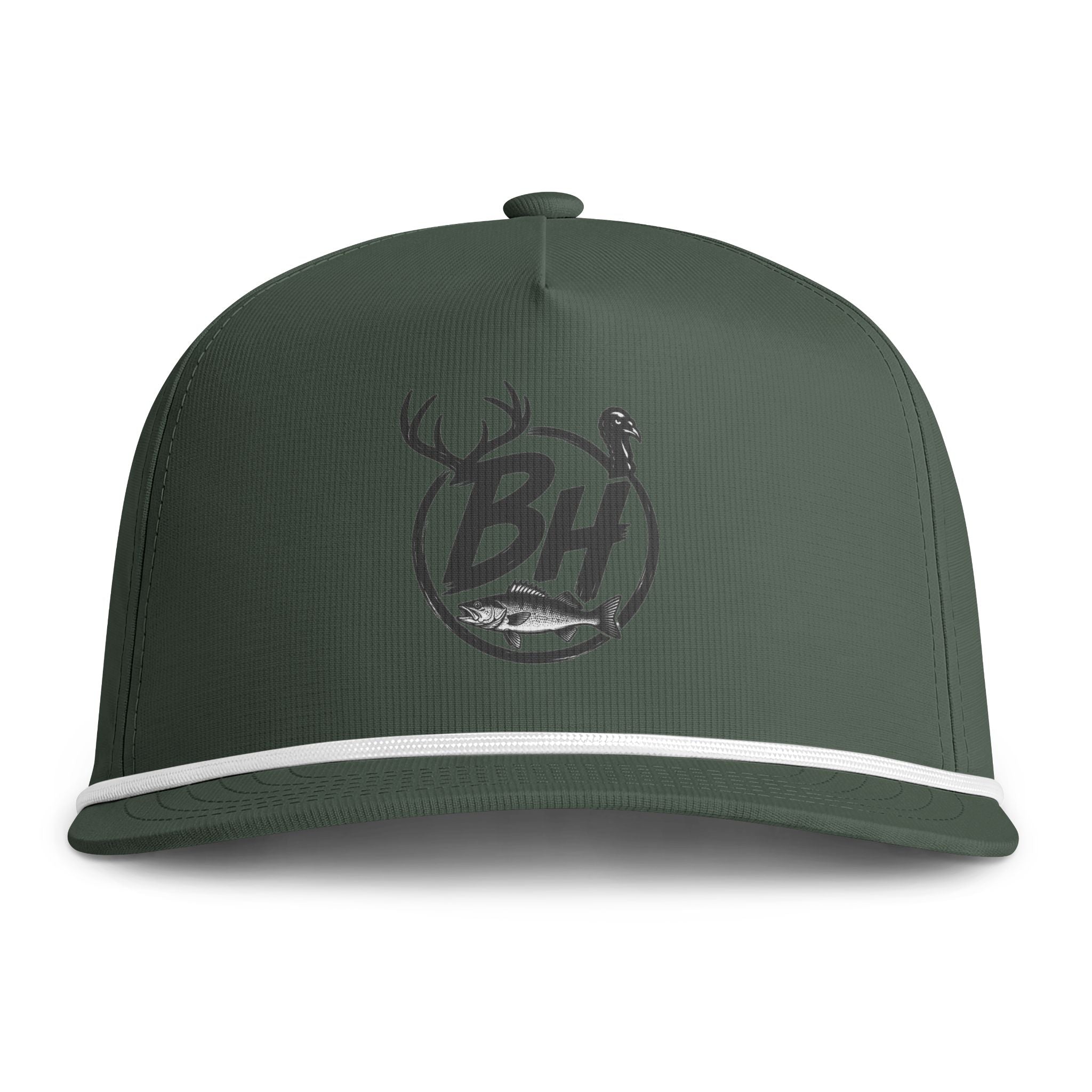 Sunwashed Rope Cap — BH Outdoor Logo Fishing & Hunting Trucker Hat