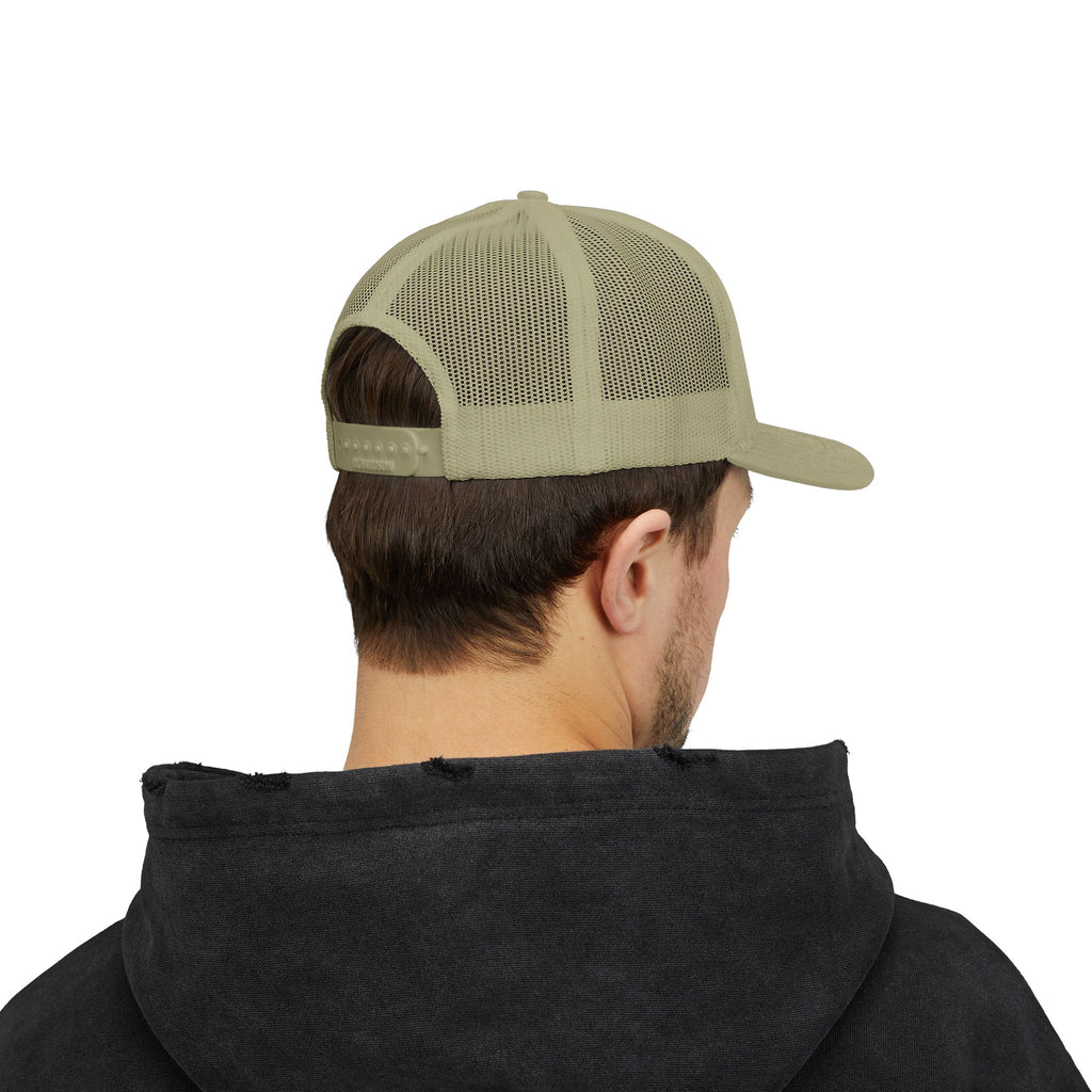 BH Deer Logo Trucker Cap — Embroidered Snapback Hat for Outdoorsmen