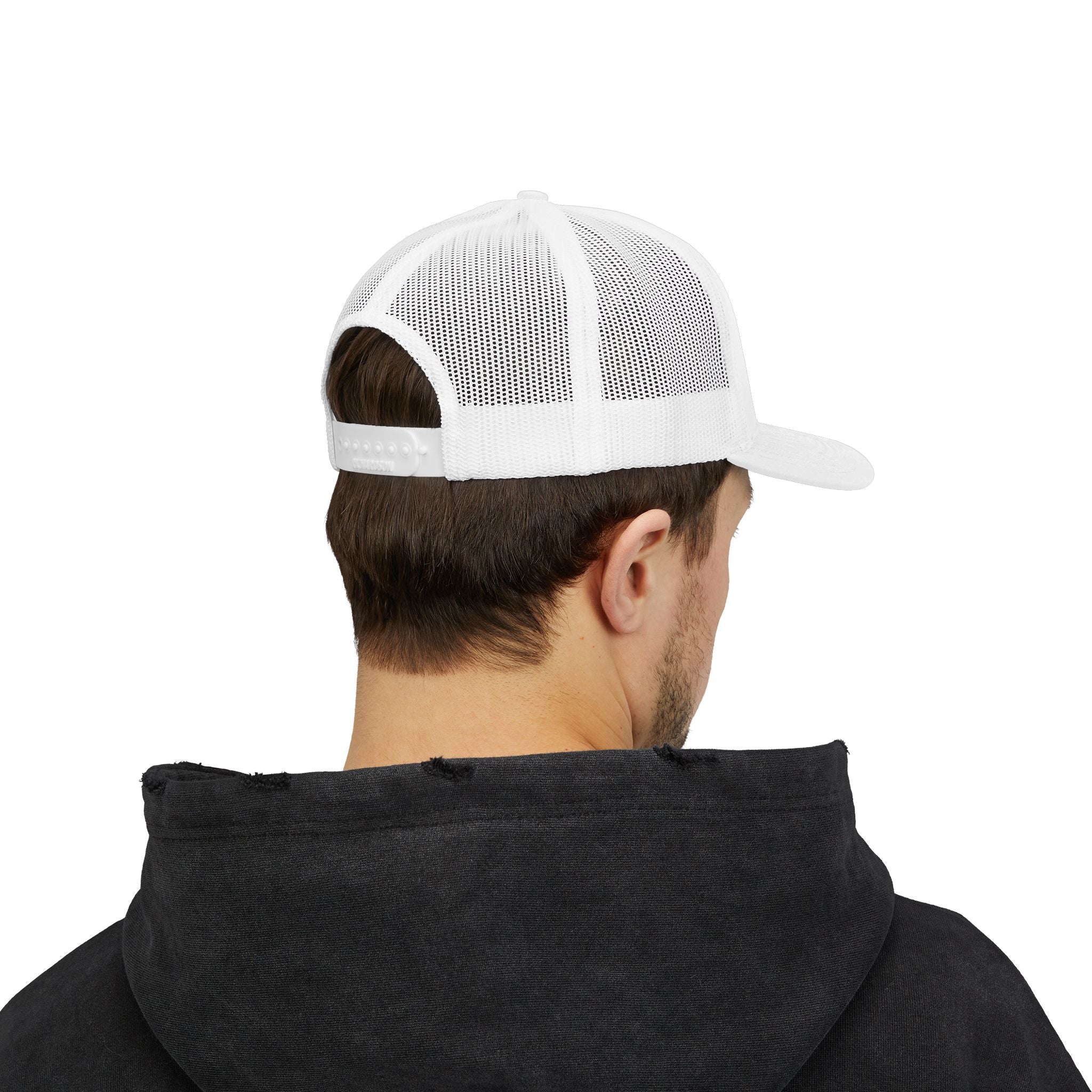 BH Deer Logo Trucker Cap — Embroidered Snapback Hat for Outdoorsmen