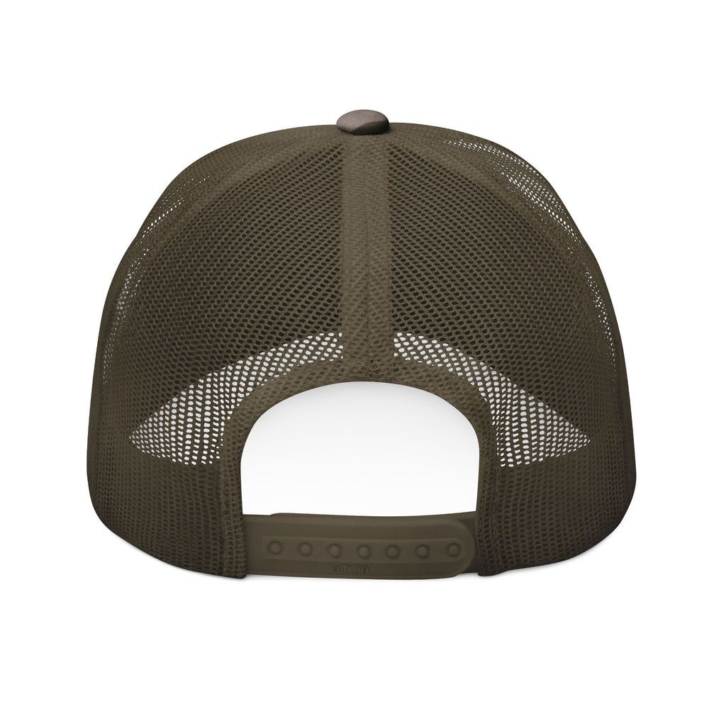 Camo Trucker Hat — Embroidered Buck Deer Logo, Outdoor Hunting Cap