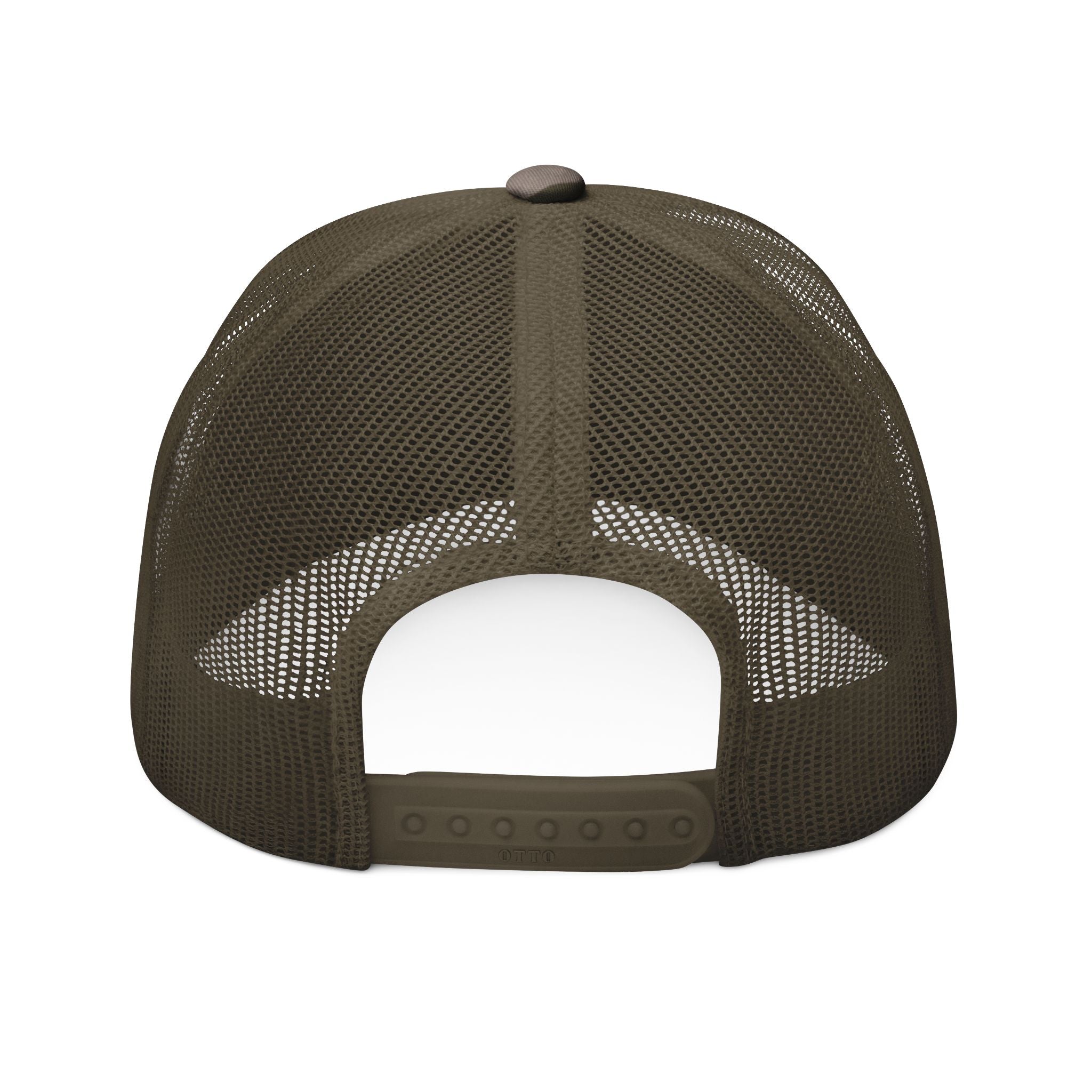 Camo Trucker Hat — Embroidered Buck Deer Logo, Outdoor Hunting Cap