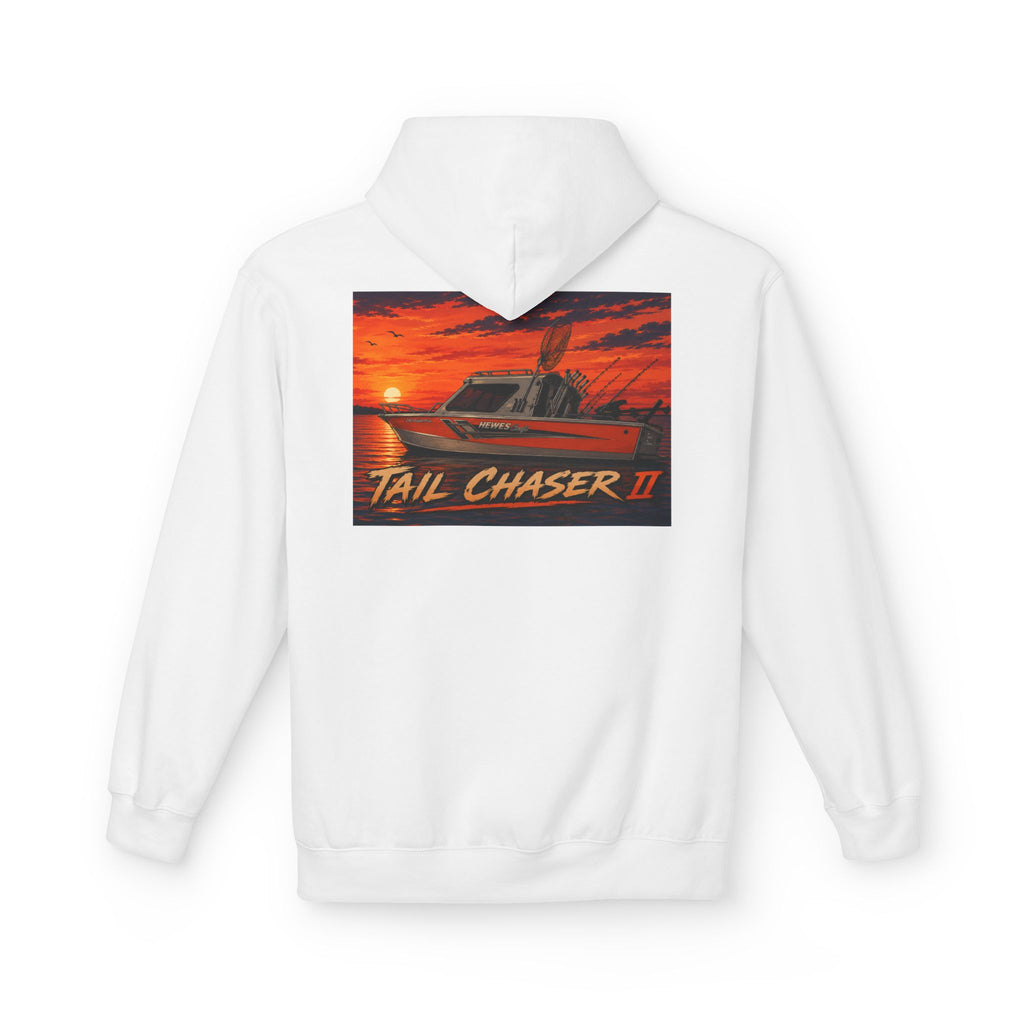 Boat Hoodie — "Tail Chaser II" Sunset Bounty Hunter Graphic
