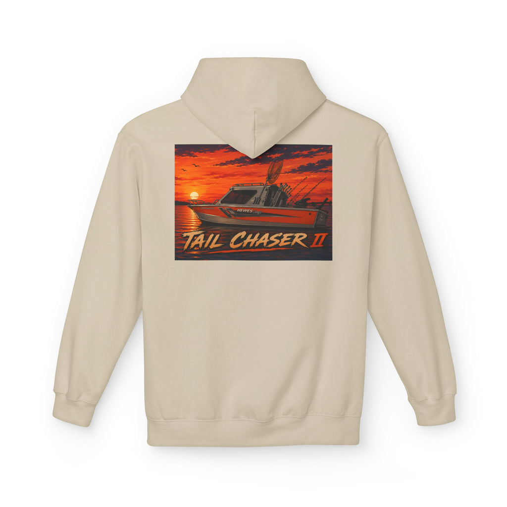 Boat Hoodie — "Tail Chaser II" Sunset Bounty Hunter Graphic