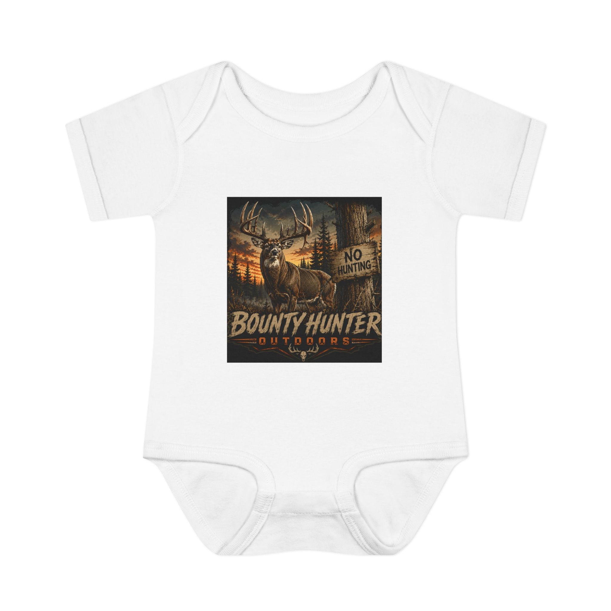 Bounty Hunter Outdoor Infant Bodysuit – Rustic Deer Hunting Graphic