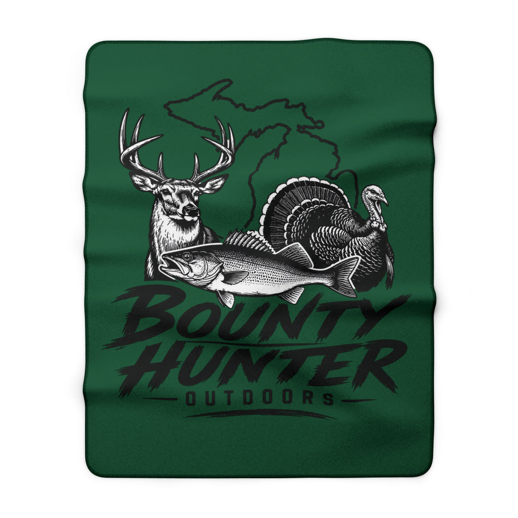 Bounty Hunter Outdoors Sherpa Blanket — Hunting, Fishing & Turkey Throw