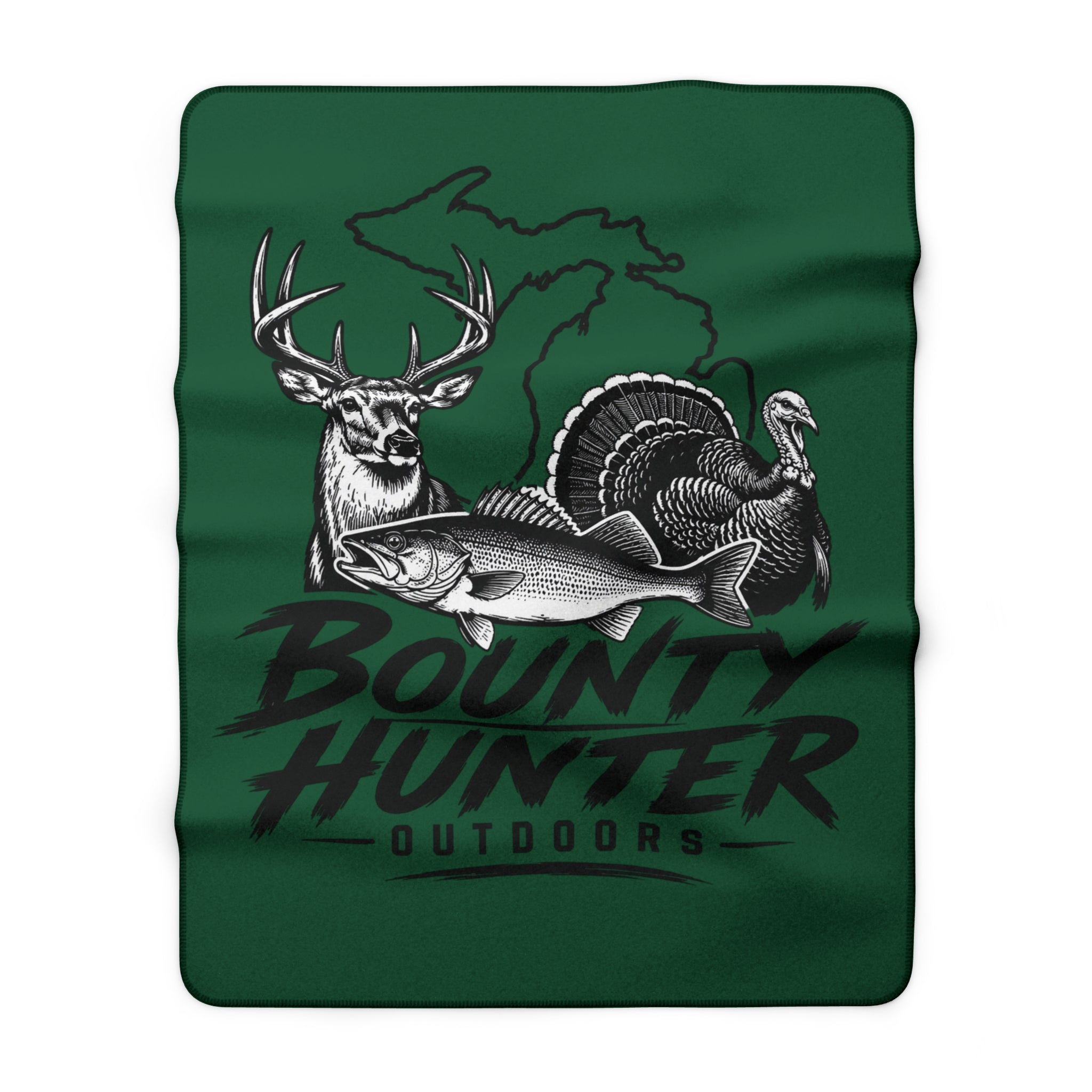 Bounty Hunter Outdoors Sherpa Blanket — Hunting, Fishing & Turkey Throw
