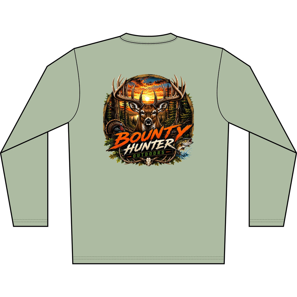 Long Sleeve Shirt - Bounty Hunter Deer Sunset Graphic