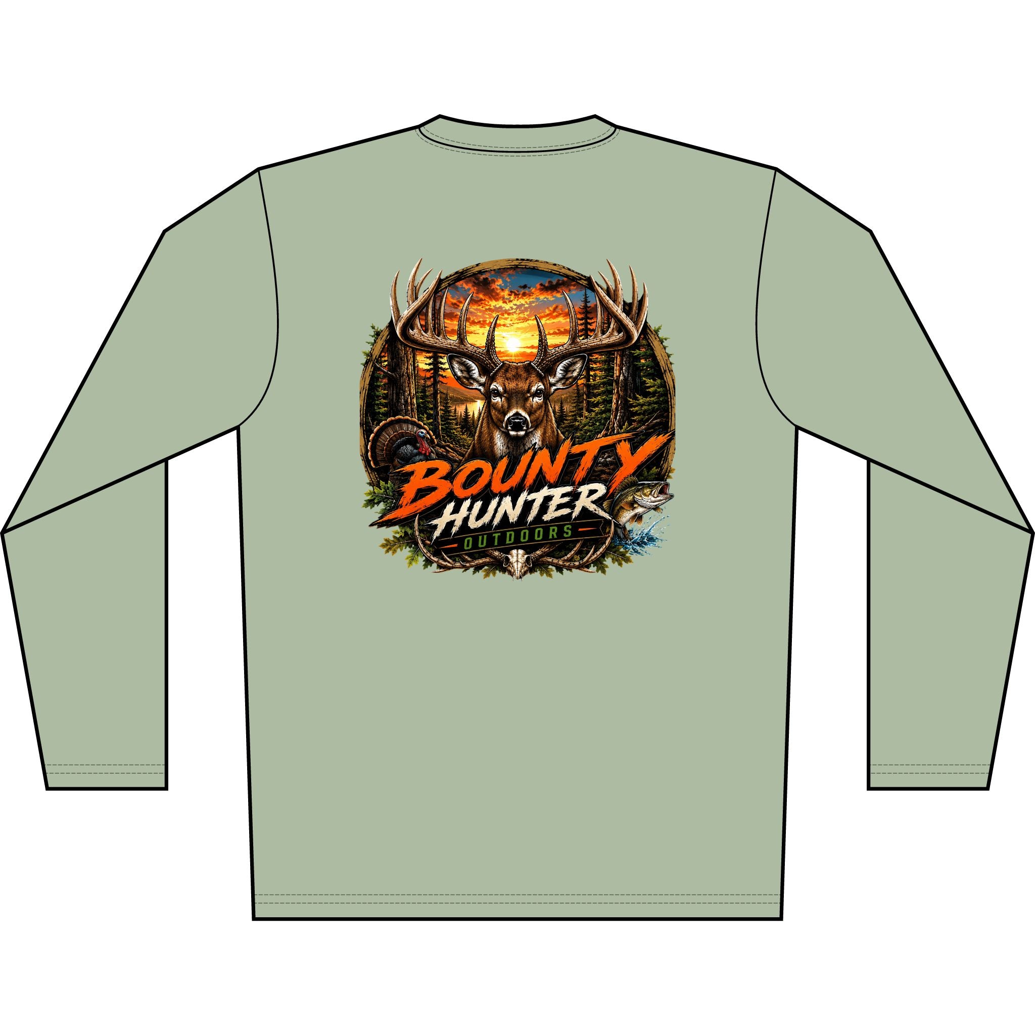 Long Sleeve Shirt - Bounty Hunter Deer Sunset Graphic