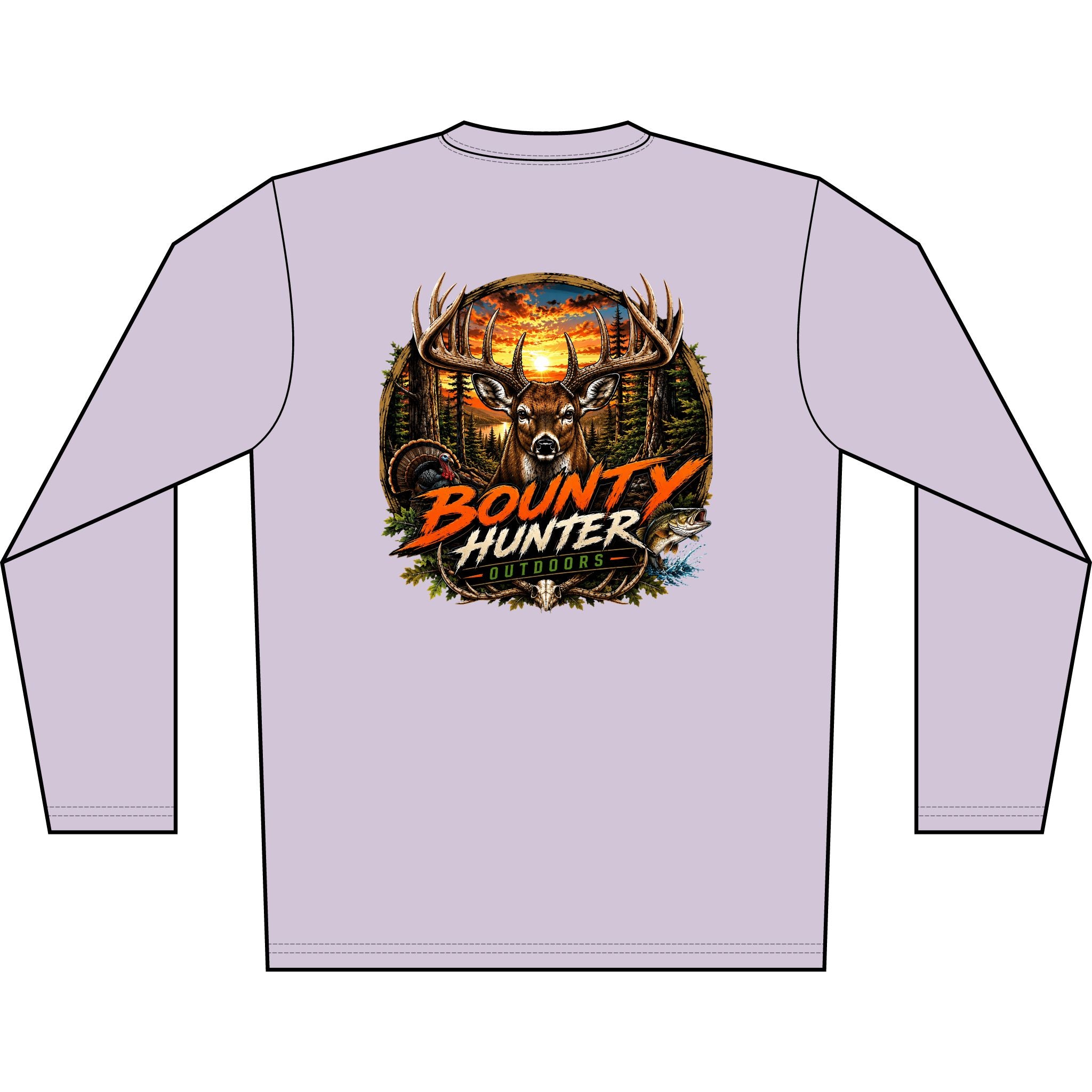 Long Sleeve Shirt - Bounty Hunter Deer Sunset Graphic