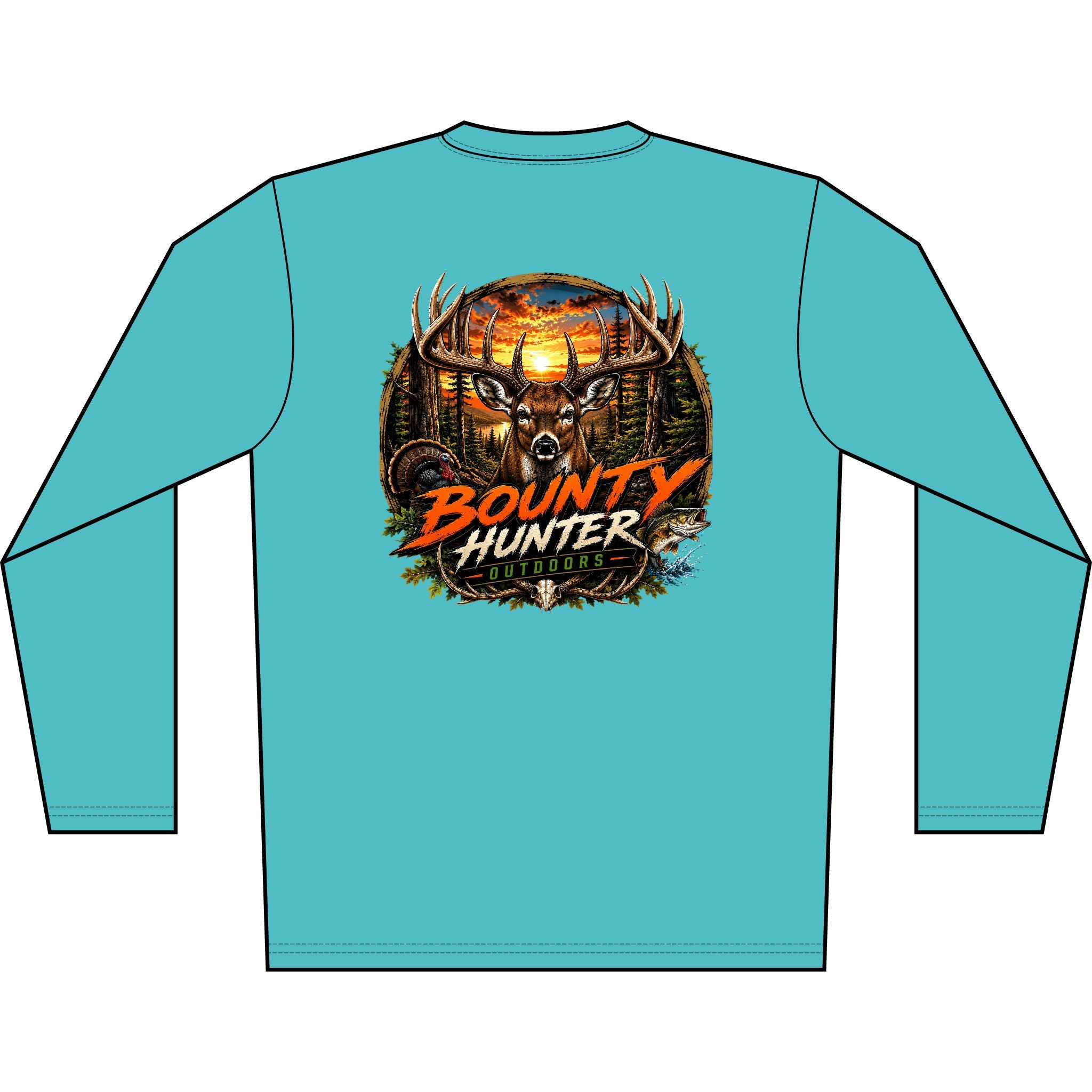 Long Sleeve Shirt - Bounty Hunter Deer Sunset Graphic