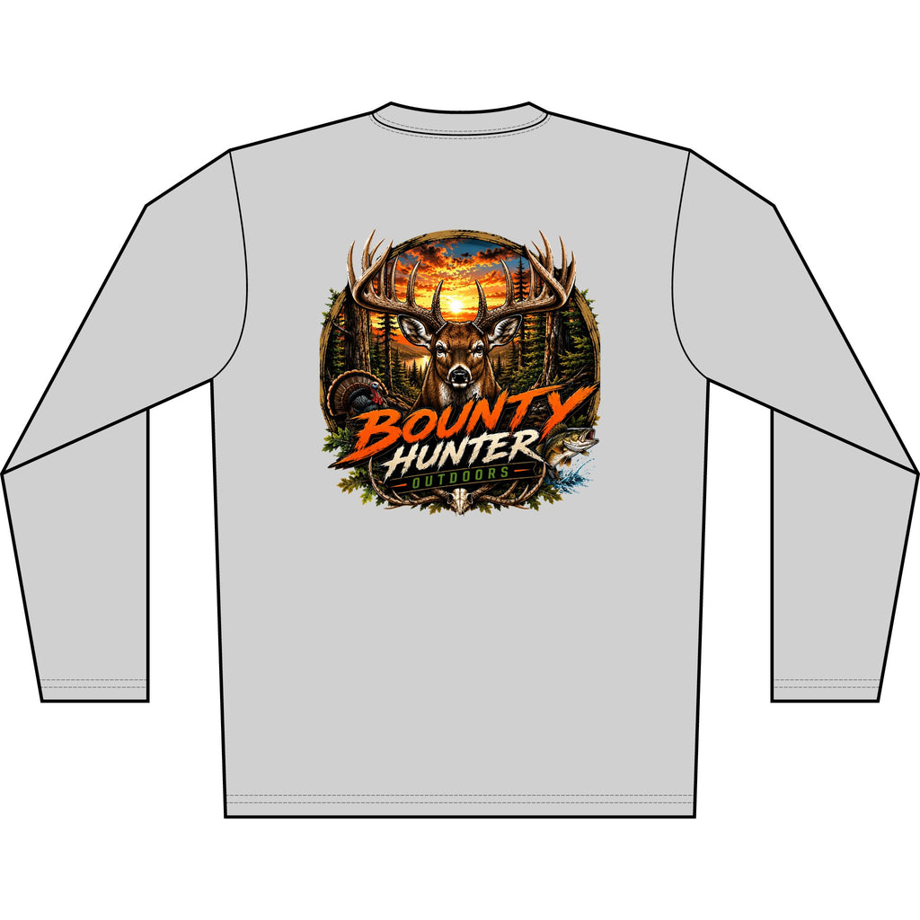 Long Sleeve Shirt - Bounty Hunter Deer Sunset Graphic