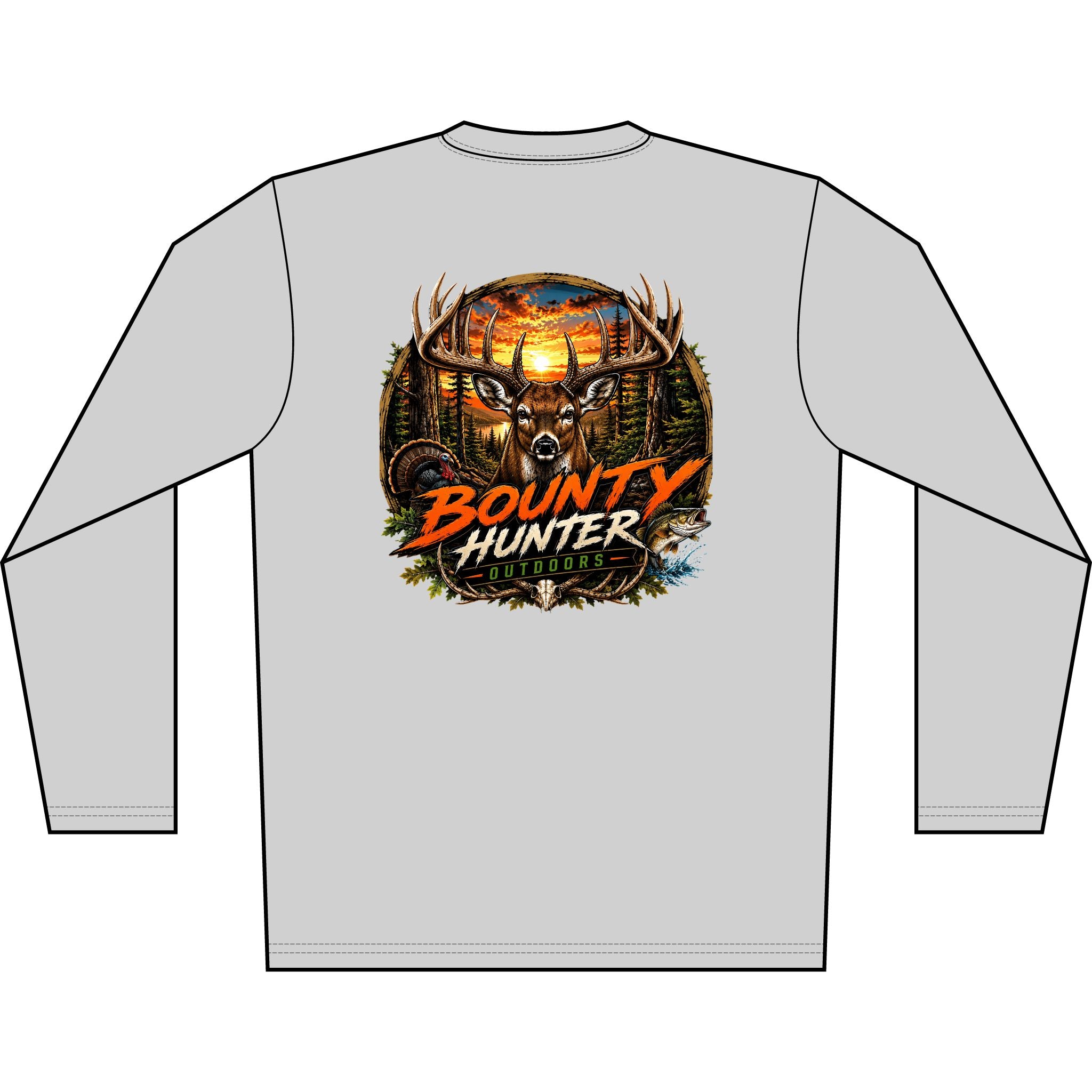 Long Sleeve Shirt - Bounty Hunter Deer Sunset Graphic