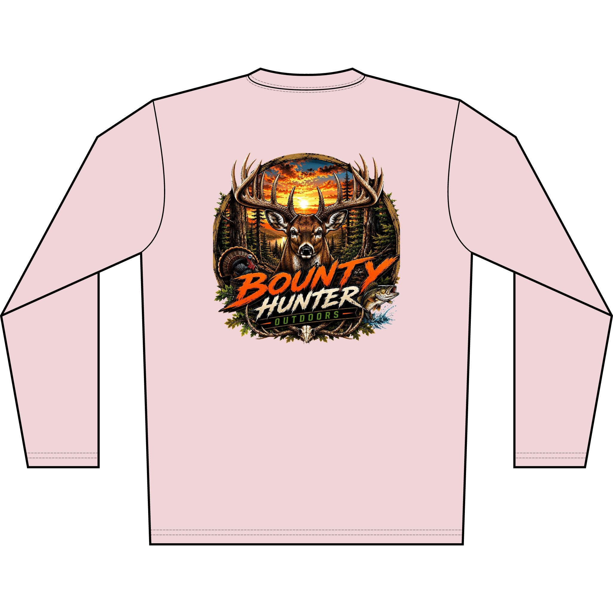 Long Sleeve Shirt - Bounty Hunter Deer Sunset Graphic