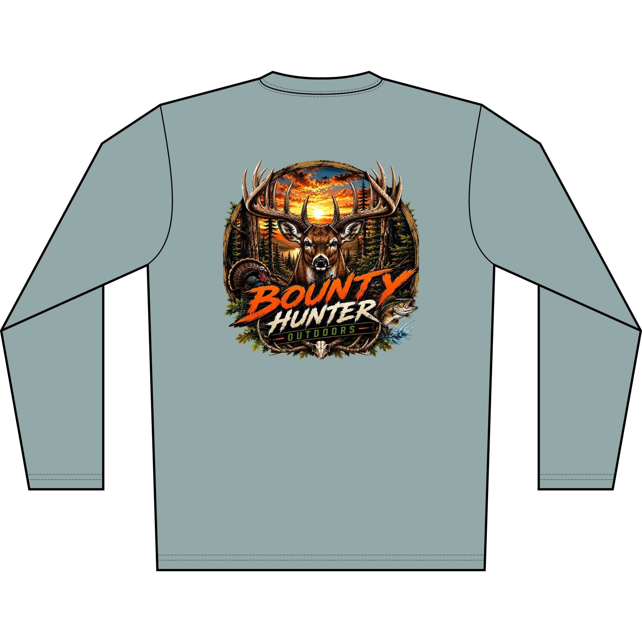 Long Sleeve Shirt - Bounty Hunter Deer Sunset Graphic