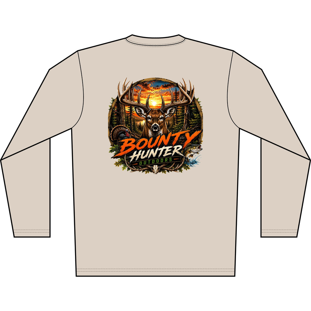 Long Sleeve Shirt - Bounty Hunter Deer Sunset Graphic