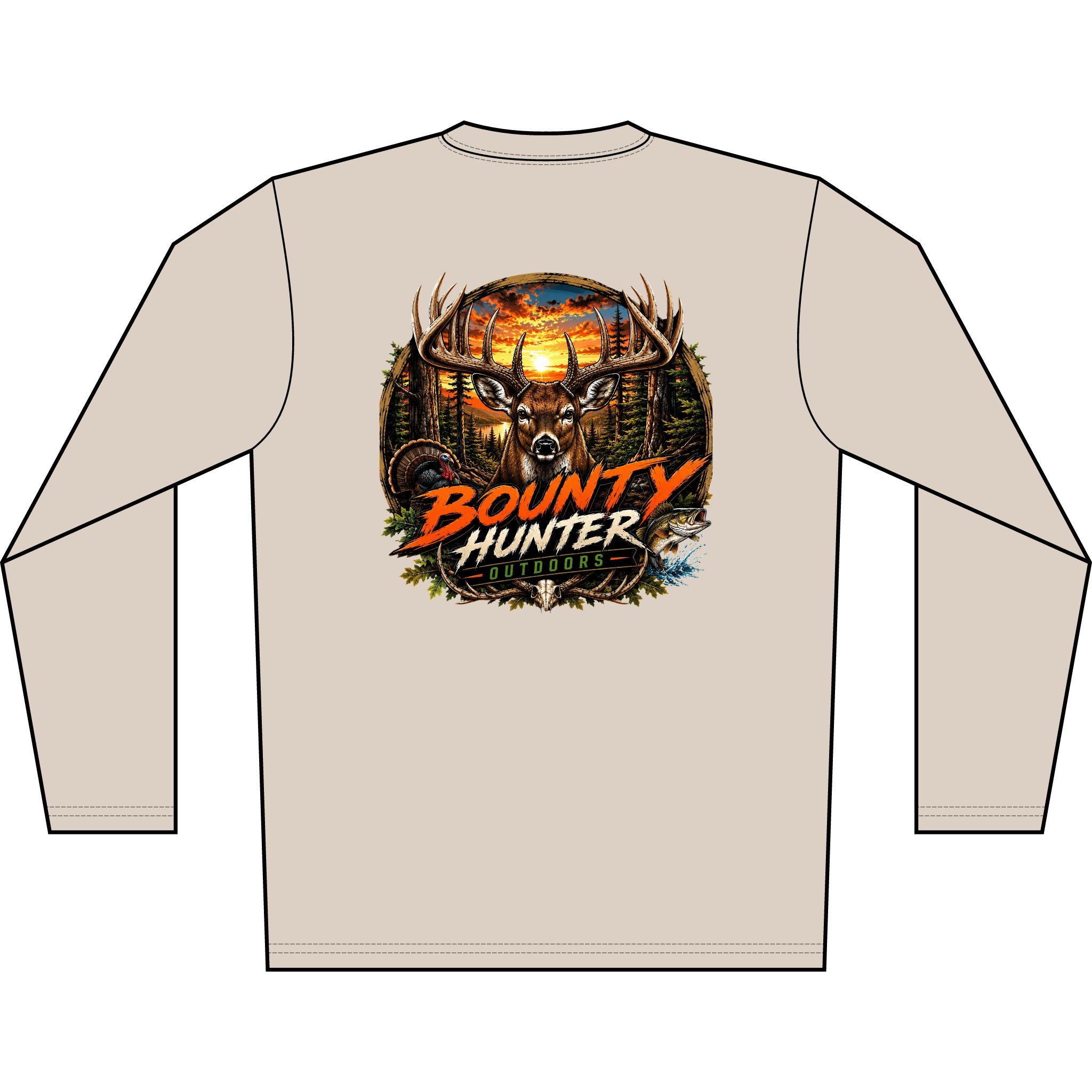 Long Sleeve Shirt - Bounty Hunter Deer Sunset Graphic
