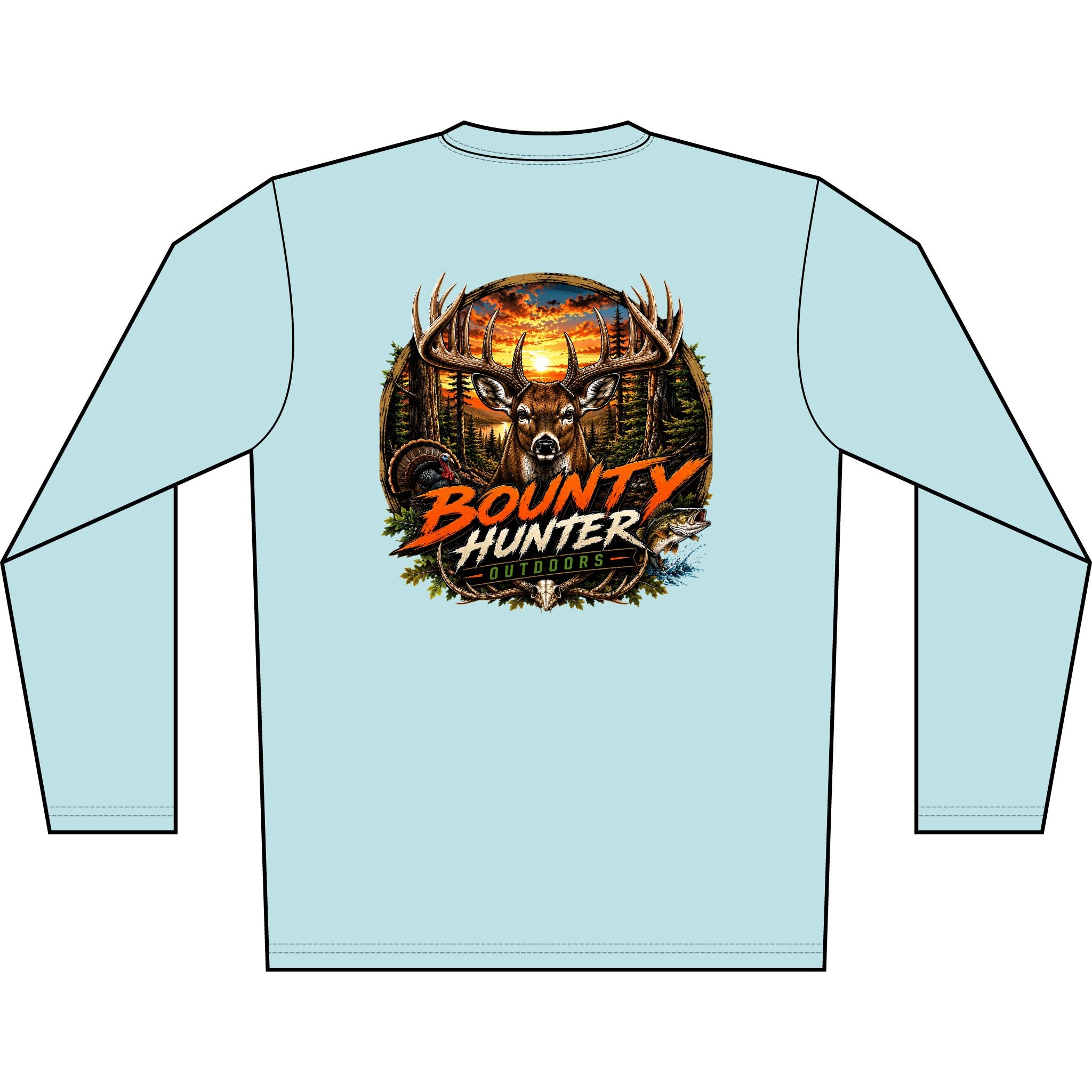 Long Sleeve Shirt - Bounty Hunter Deer Sunset Graphic