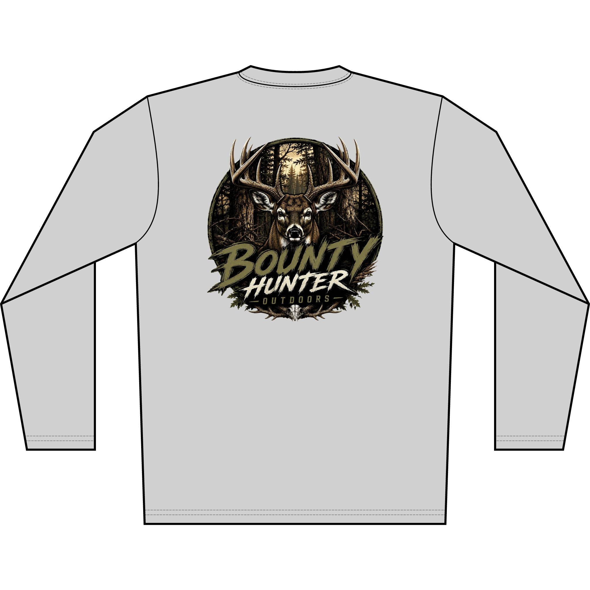 Bounty Hunter Deer Graphic Long Sleeve Shirt