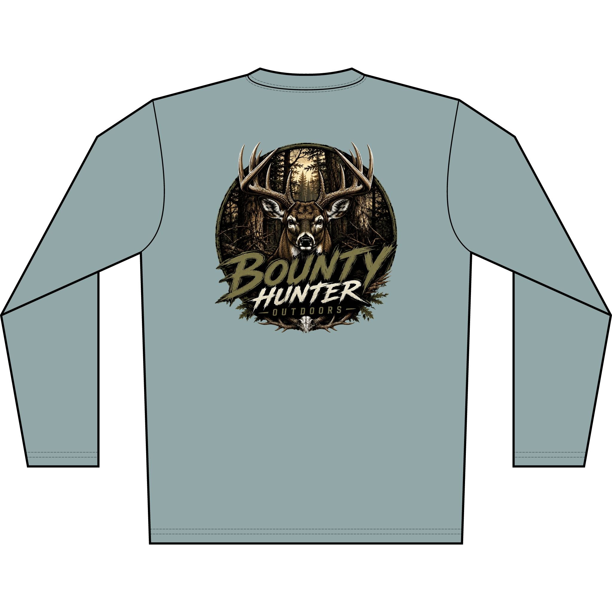 Bounty Hunter Deer Graphic Long Sleeve Shirt