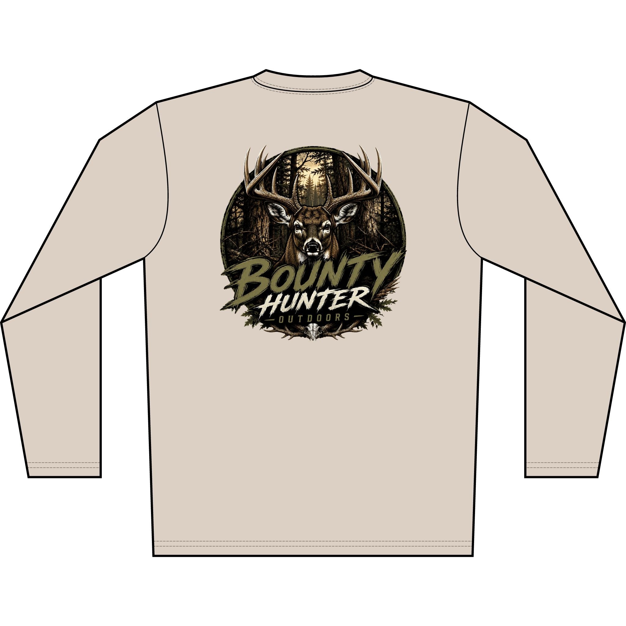 Bounty Hunter Deer Graphic Long Sleeve Shirt