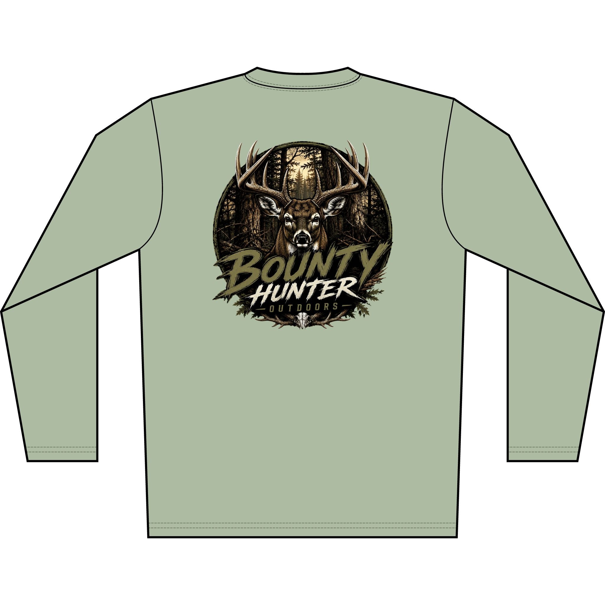 Bounty Hunter Deer Graphic Long Sleeve Shirt