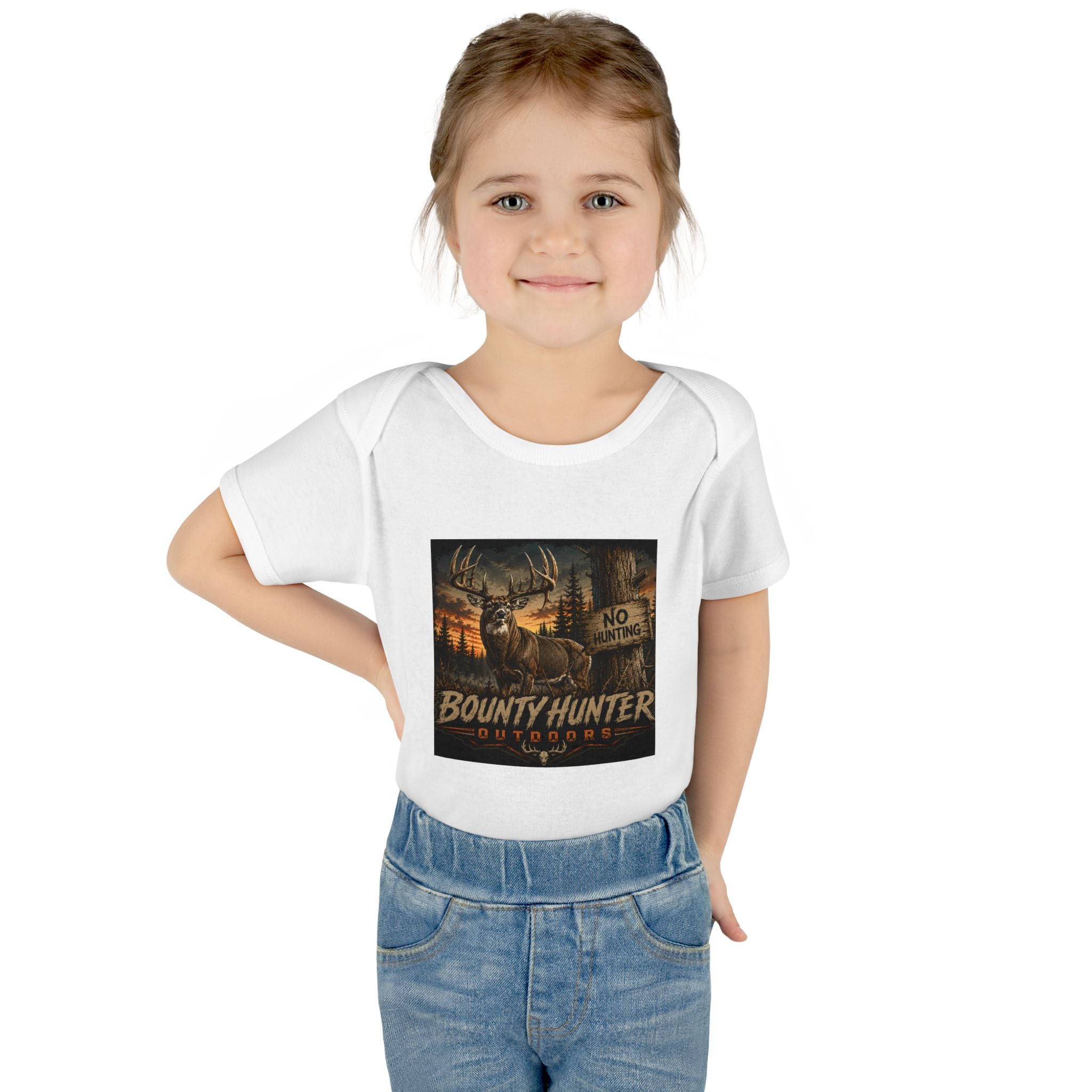 Bounty Hunter Outdoor Infant Bodysuit – Rustic Deer Hunting Graphic