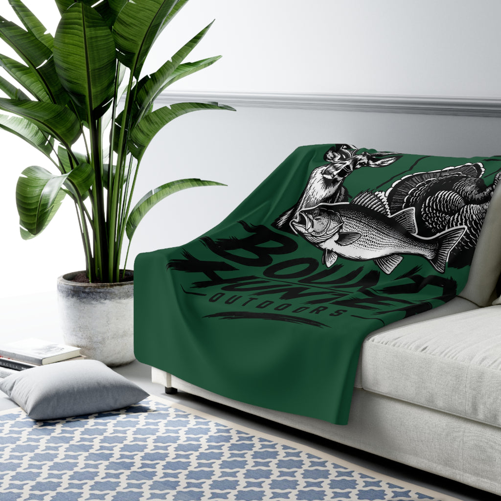 Bounty Hunter Outdoors Sherpa Blanket — Hunting, Fishing & Turkey Throw