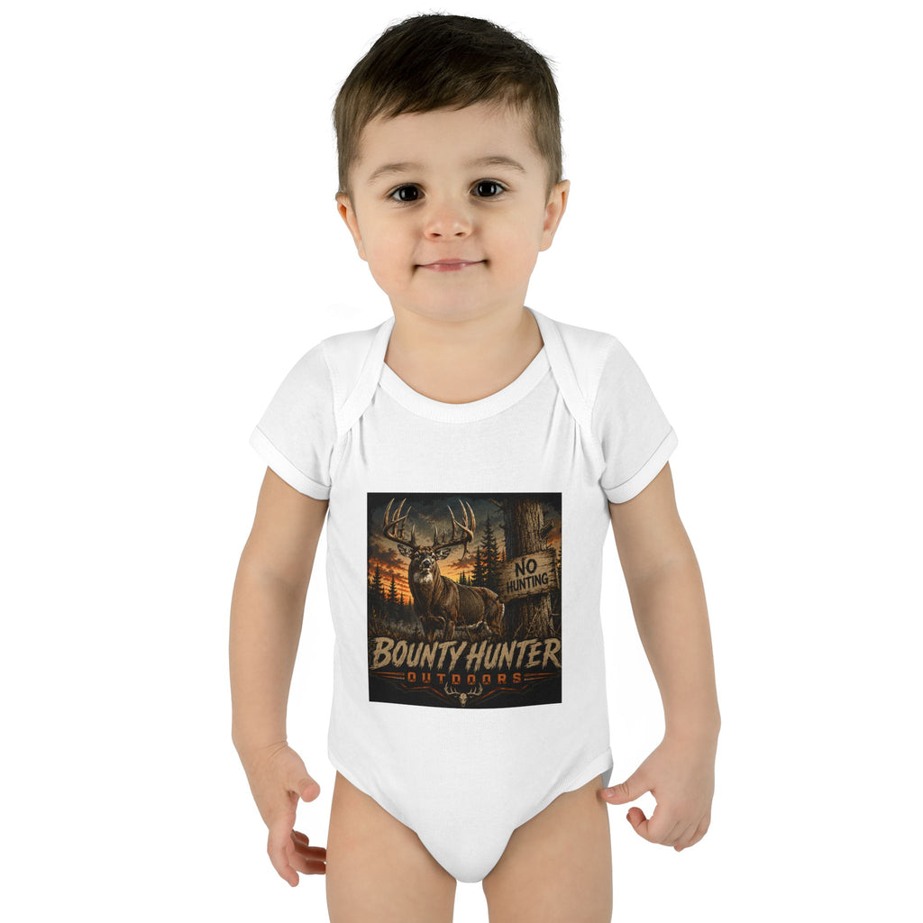 Bounty Hunter Outdoor Infant Bodysuit – Rustic Deer Hunting Graphic