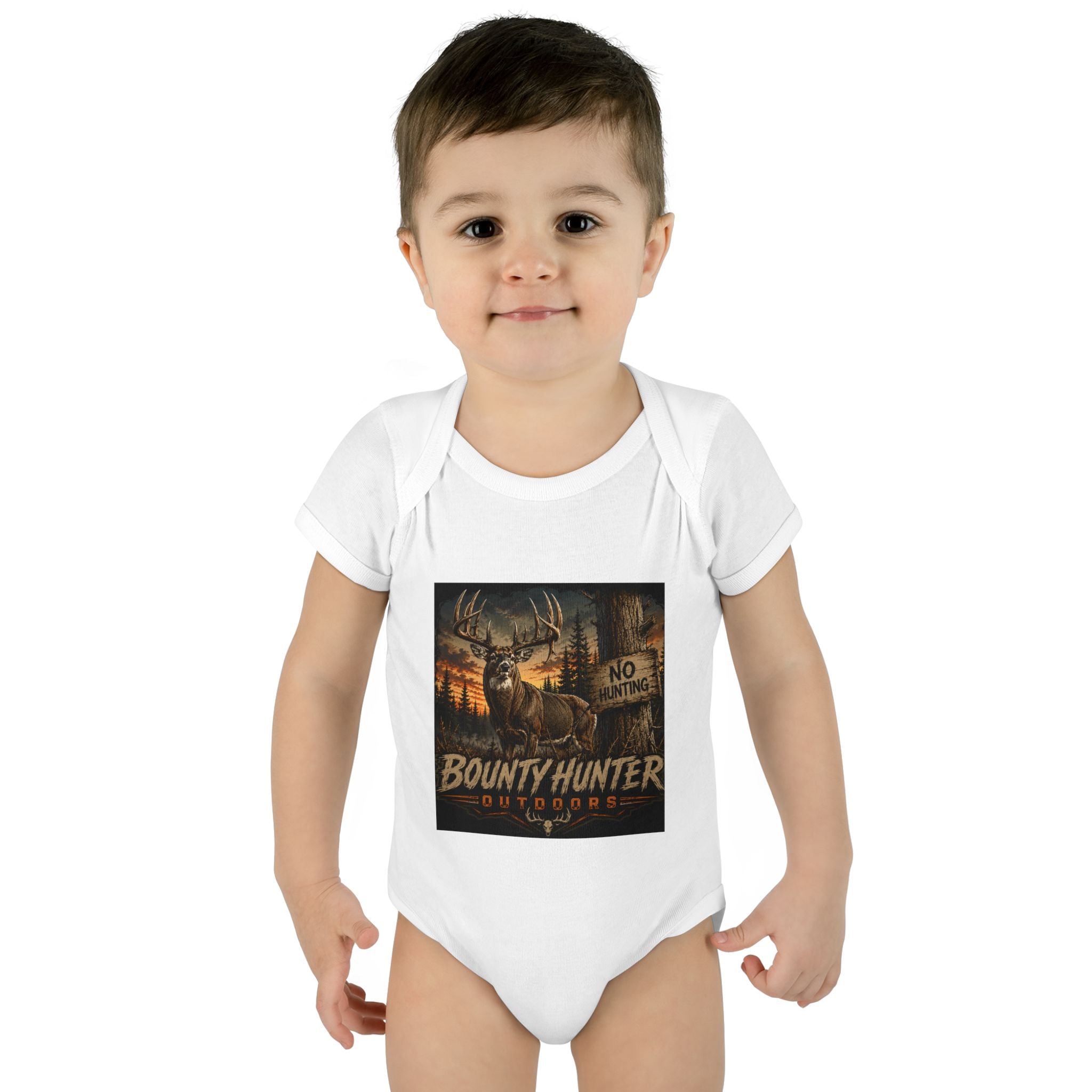Bounty Hunter Outdoor Infant Bodysuit – Rustic Deer Hunting Graphic