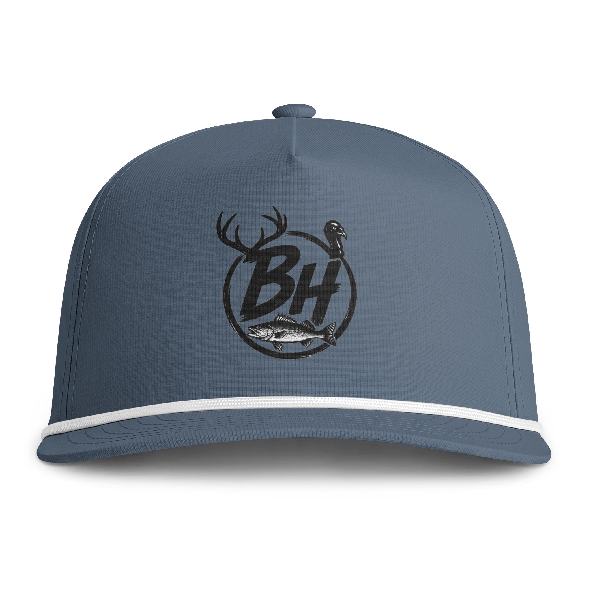 Sunwashed Rope Cap — BH Outdoor Logo Fishing & Hunting Trucker Hat