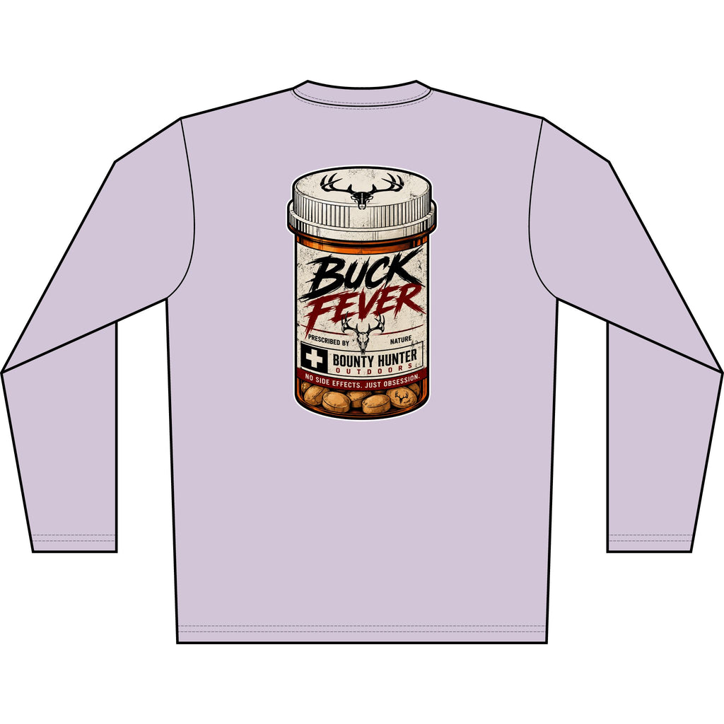 Buck Fever Long Sleeve Shirt — Hunting Medicine Bottle Graphic