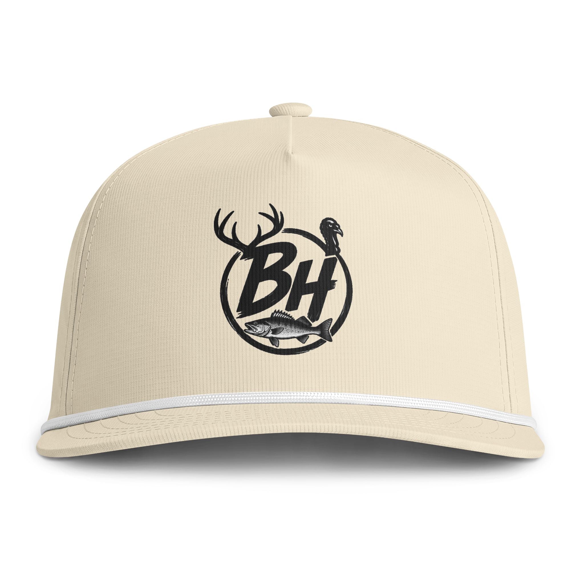 Sunwashed Rope Cap — BH Outdoor Logo Fishing & Hunting Trucker Hat