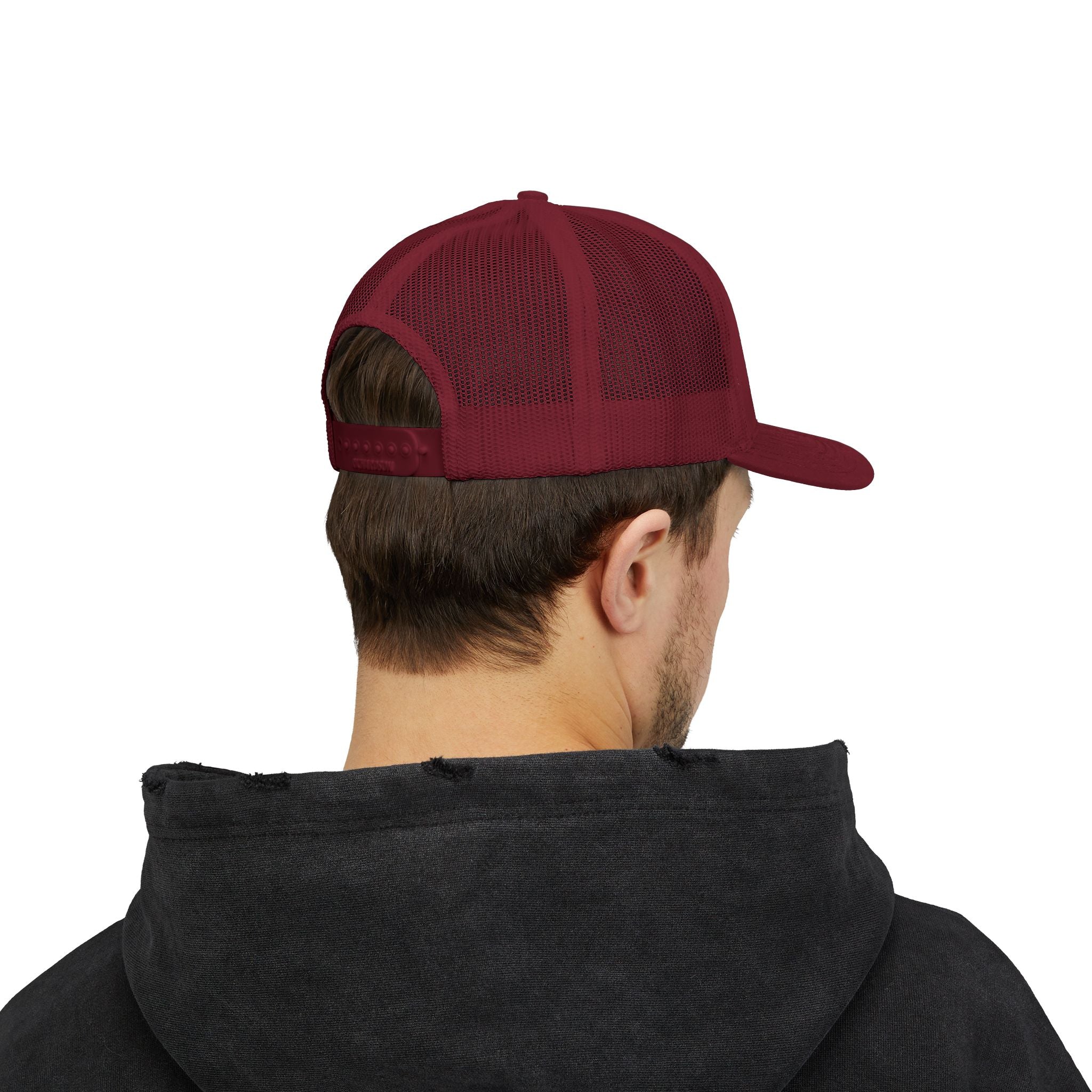 BH Deer Logo Trucker Cap — Embroidered Snapback Hat for Outdoorsmen