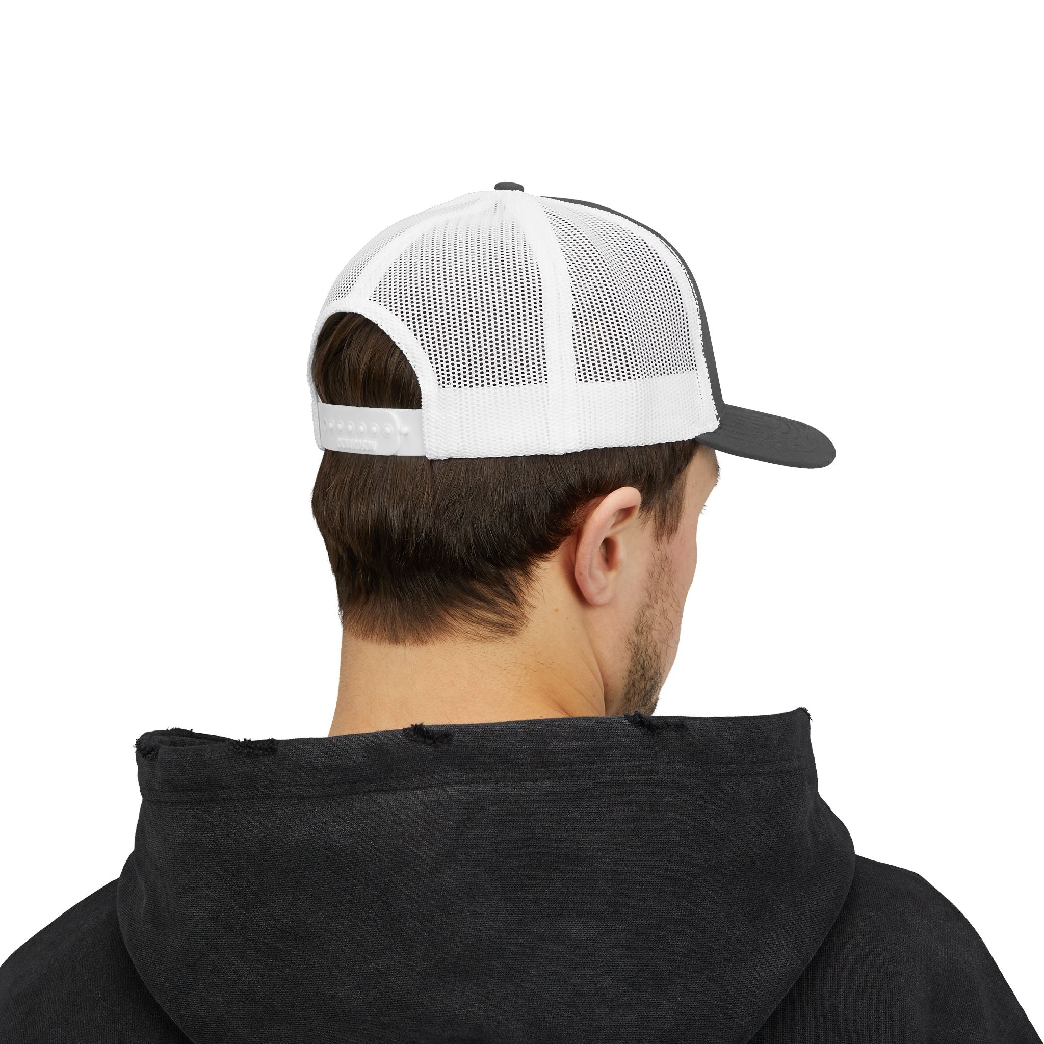 BH Deer Logo Trucker Cap — Embroidered Snapback Hat for Outdoorsmen